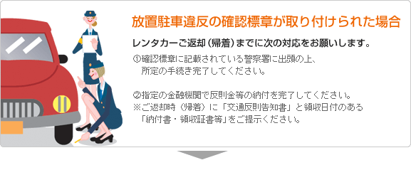 違法駐車違反の確認標章が取り付けられた場合